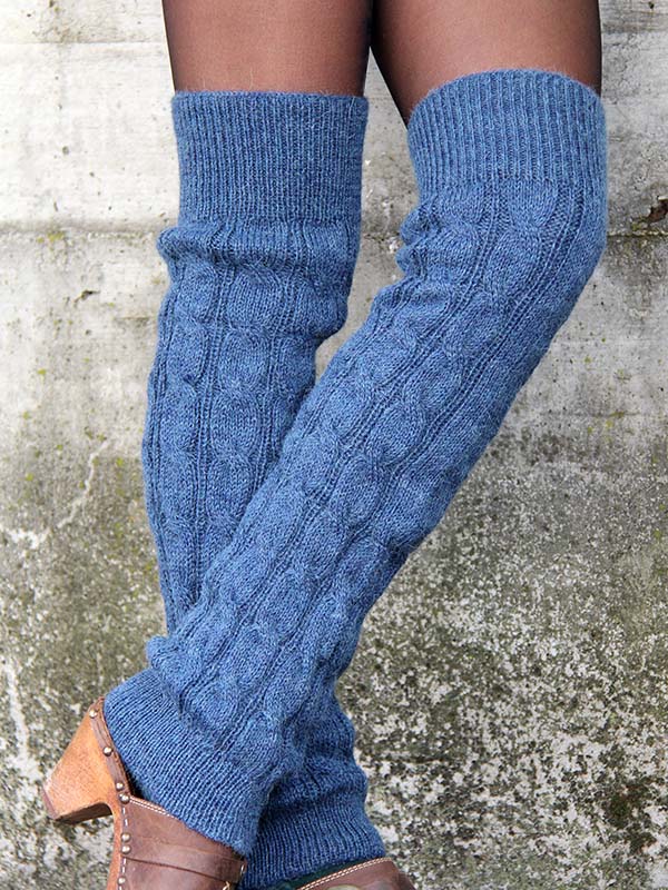 Calentadores de lana de alpaca 100% Calentadores de lana de color liso