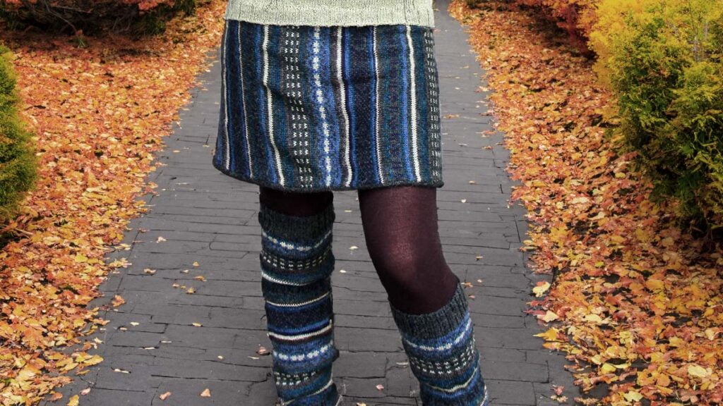 Falda de punto 100% lana de alpaca calentadores de piernas y falda de punto de mujer