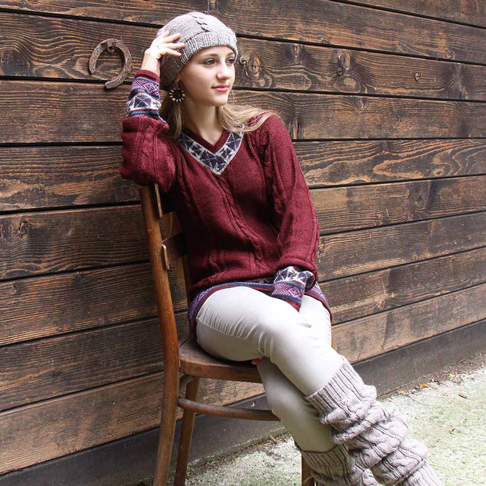 Jersey de mujer Tina en alpaca con hilo 3/10 de una sola hebra